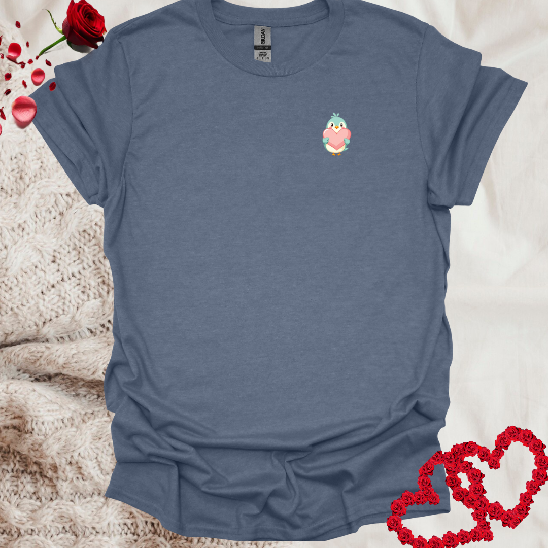 Cute Kawaii Bird Holding A Love Shape T-Shirt